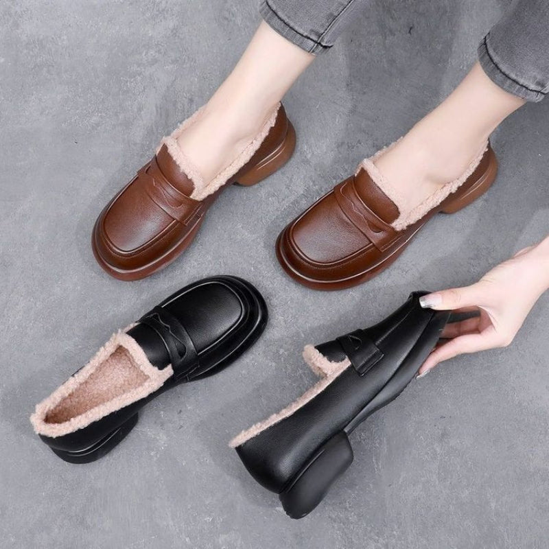 Soft-Fur Lined Loafers for Women