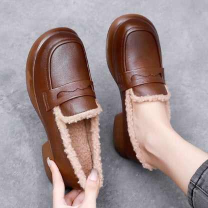 Soft-Fur Lined Loafers for Women