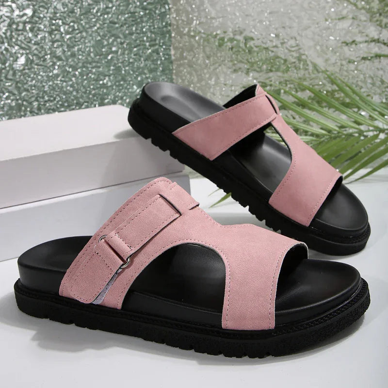 Comfortable Slide Sandals with Velcro Strap