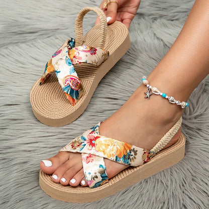 Floral Print Comfortable Summer Sandals
