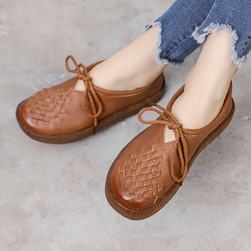 Genuine Leather Ethnic Flat Shoes for Women