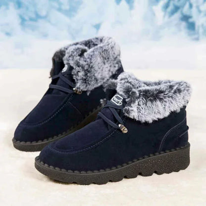 Slip-Resistant Booties with Fluffy Fur Trim