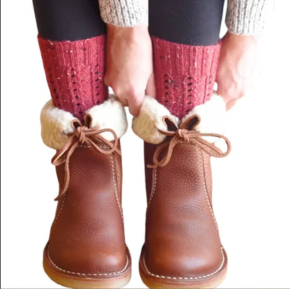 Wide-Fit Lined Women's Winter Boots with Fur