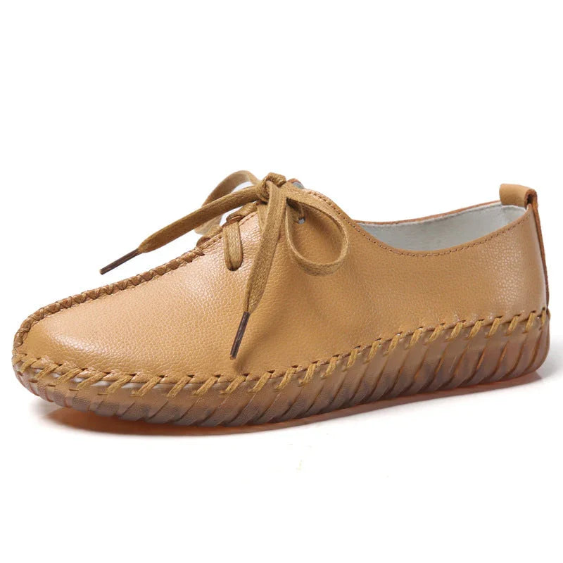 Wide Toe Box Leather Flats for All-Day Comfort