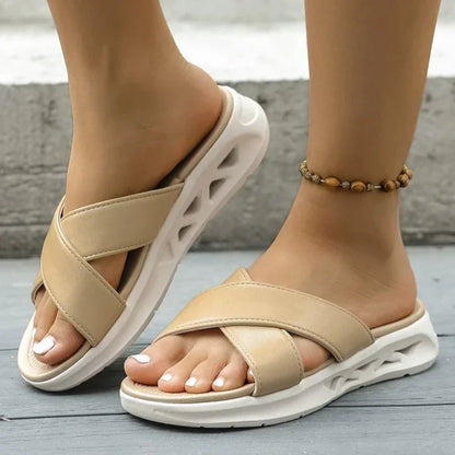 Celia Women's Wedge Slippers | Lightweight Synthetic, Casual Summer Style 0