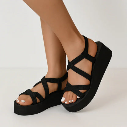 Women's Chic Crossband Comfort Wedge Sandals