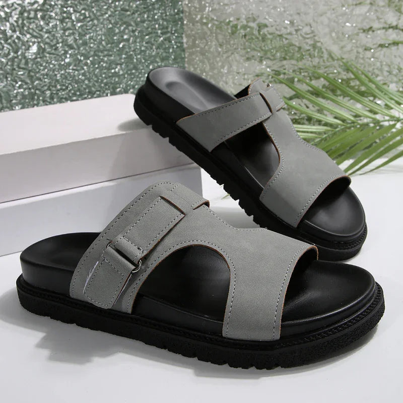 Comfortable Slide Sandals with Velcro Strap