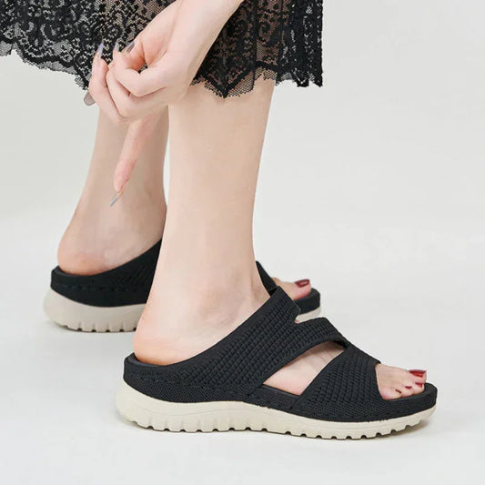 Soft Knit Slip-On Sandals with Bunion Protection & Ergonomic Arch Support