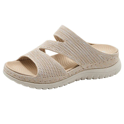 Soft Knit Slip-On Sandals with Bunion Protection & Ergonomic Arch Support