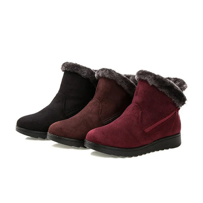 Cozy Comfort Woollen Boots with Side Zipper
