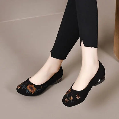 Floral Embroidery Flats Soft Sole Slip On Loafers 5
