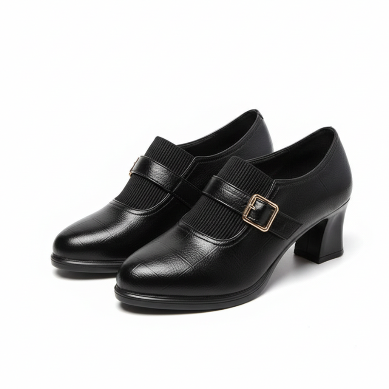 Women’s Elastic Band Block Heel Pumps