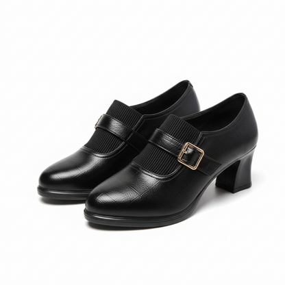 Women’s Elastic Band Block Heel Pumps