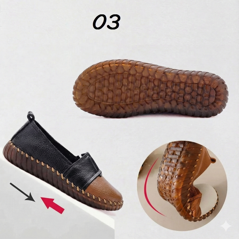 Two-Tone Cowhide Leather Slip-On Loafers