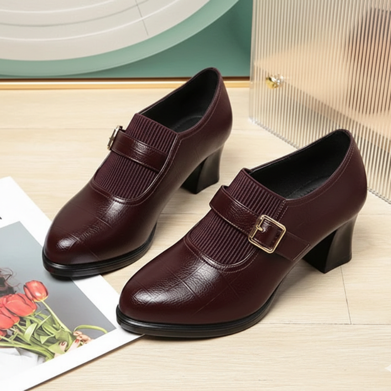 Women’s Elastic Band Block Heel Pumps