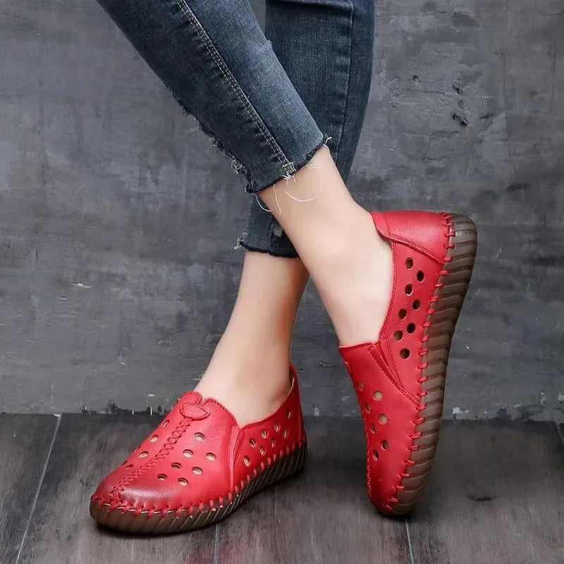 Lightweight Slip-On Flat Shoes with Shock Absorption Sole