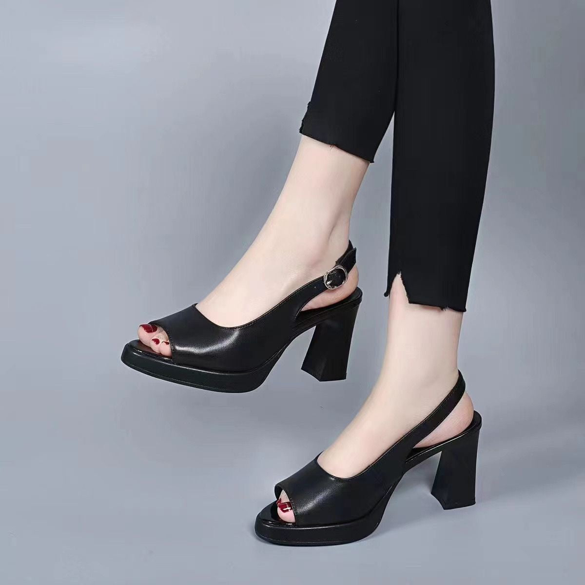 Orthopedic High-Heel Sandals with Adjustable Straps