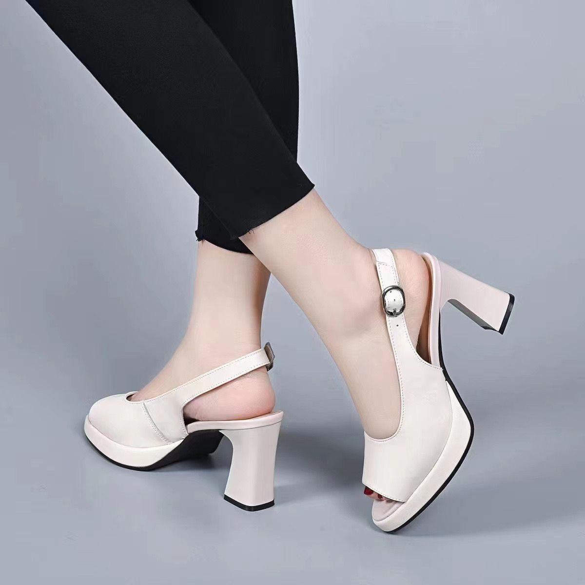 Orthopedic High-Heel Sandals with Adjustable Straps