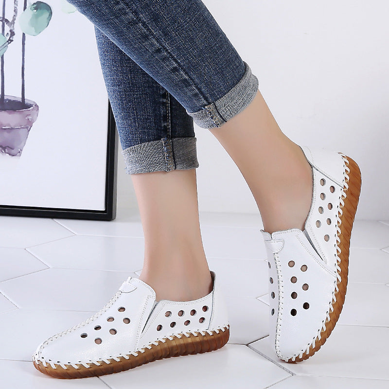Lightweight Slip-On Flat Shoes with Shock Absorption Sole