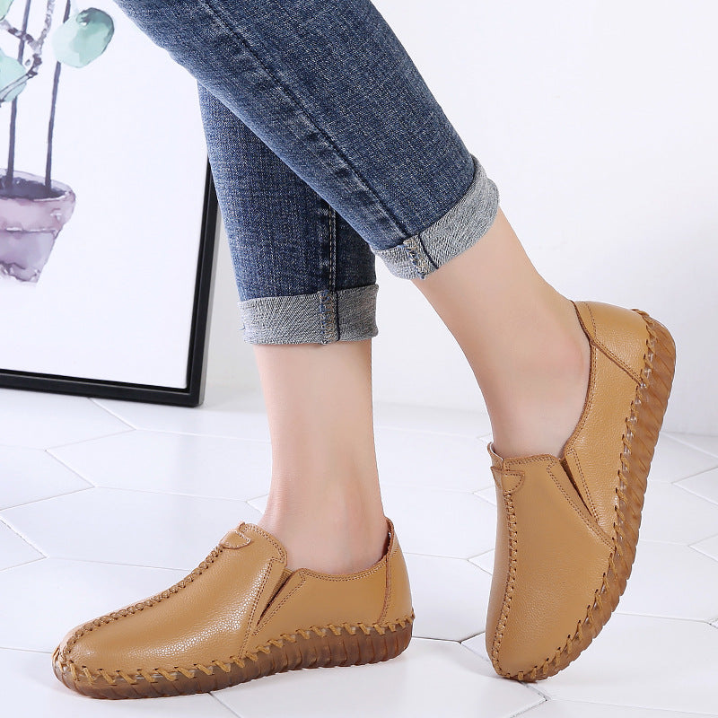 Lightweight Slip-On Flat Shoes with Shock Absorption Sole