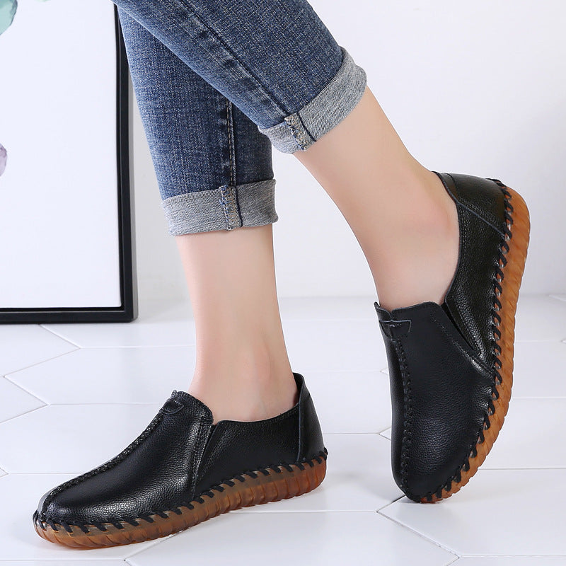Lightweight Slip-On Flat Shoes with Shock Absorption Sole