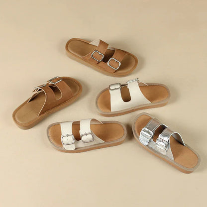 Women's Slippers with Buckle Strap Design for Lasting Comfort