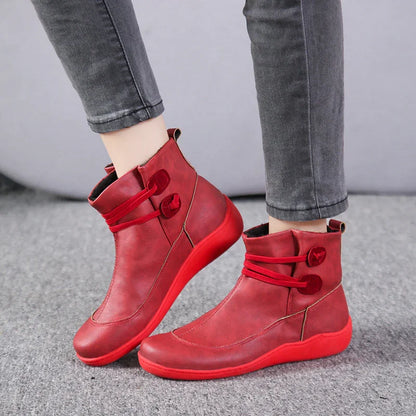 Casual Chic Women's Ankle Boots with Stylish Lace-Up Design