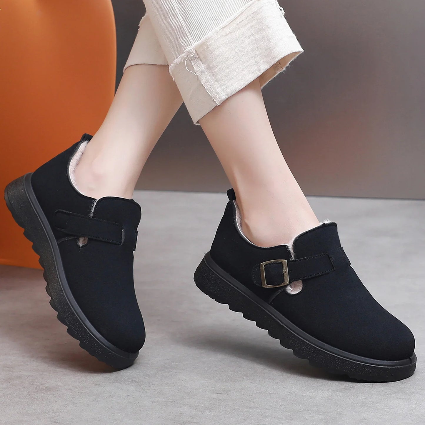 Suede-Style Shearling Booties for Women