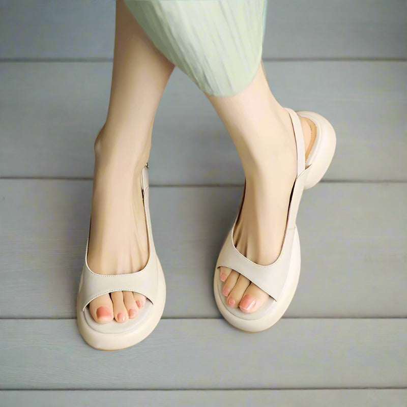 Soft Step Chunky Heel Sandals for Bunion Comfort