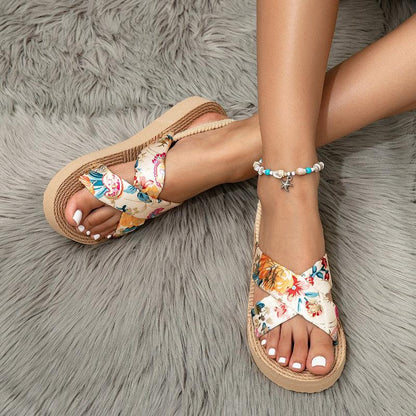 Floral Print Comfortable Summer Sandals