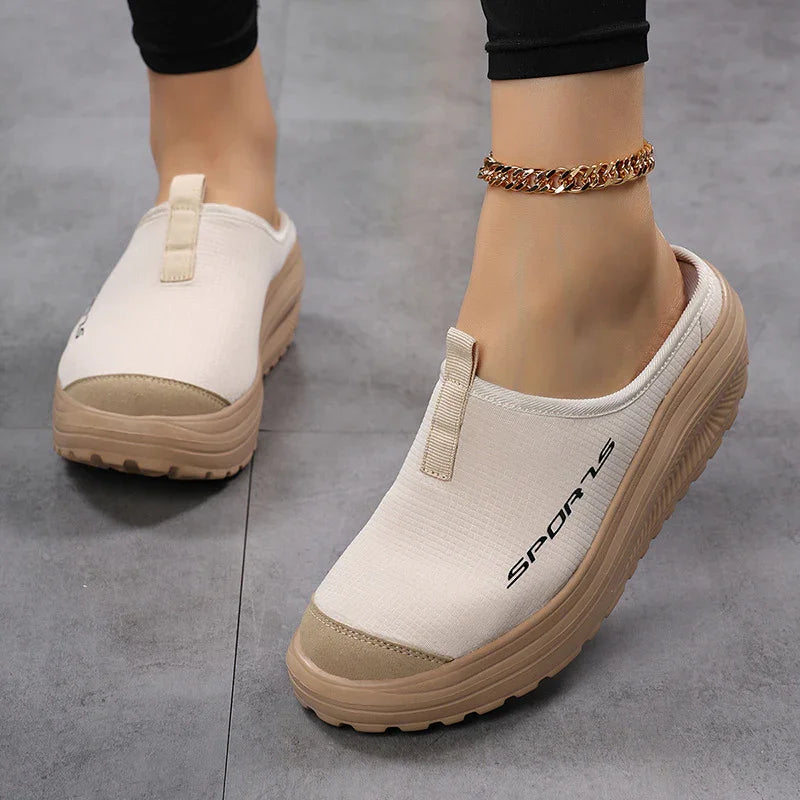 Women's Platform Half Sneakers with Built-In Elevation