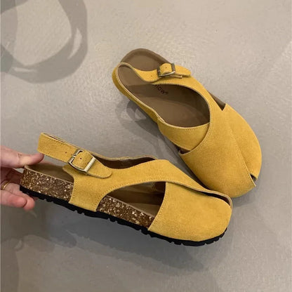 Women's Slip-On Sandals with Cork Footbed