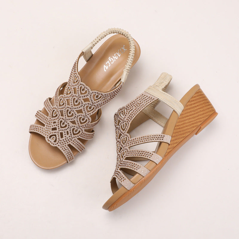 Women&#39;s Orthopedic Wedge Sandals with Sparkly Accents