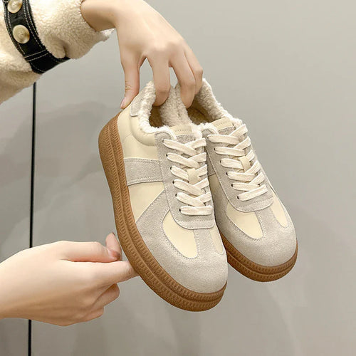 Women's Velvet Lined Winter Sneakers Premium