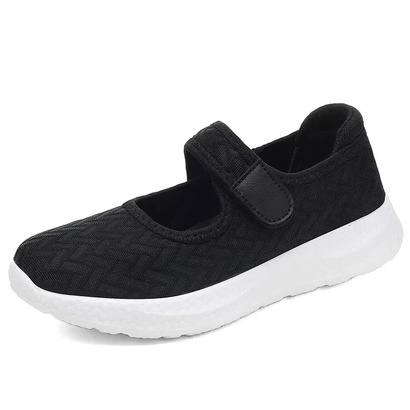 Women's Mary Jane Walking Shoes with Velcro Strap