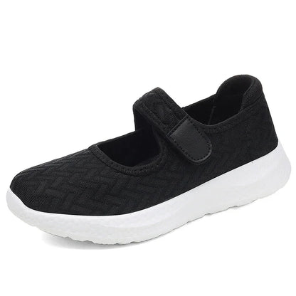 Women's Mary Jane Walking Shoes with Velcro Strap