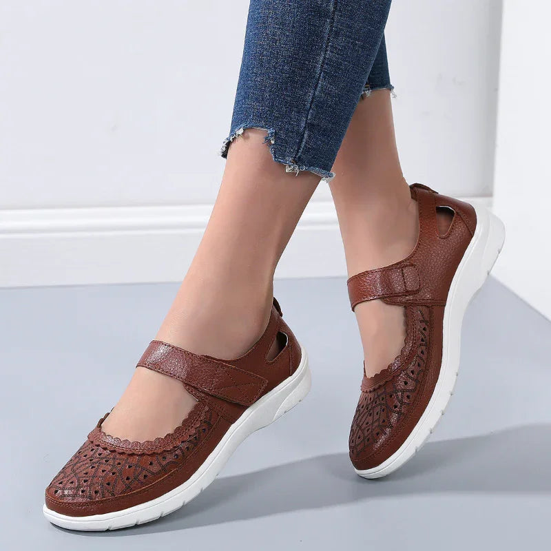 Arch Support Cowhide Casual Shoes for Women