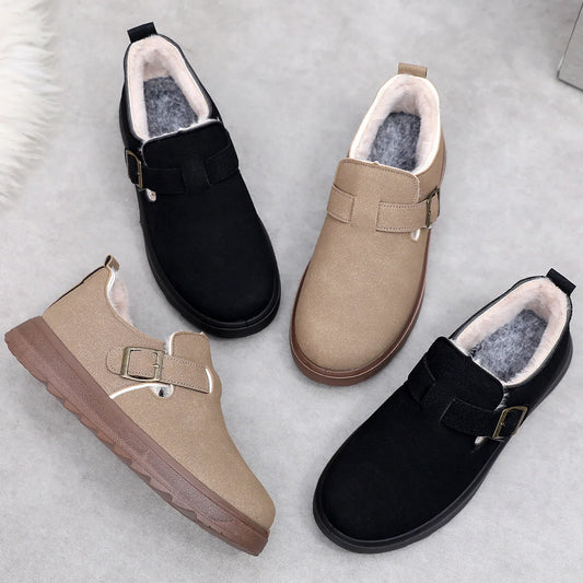 Suede-Style Shearling Booties for Women