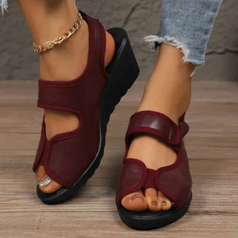 Orthopedic Open-Toe Wedge with Supportive Heel