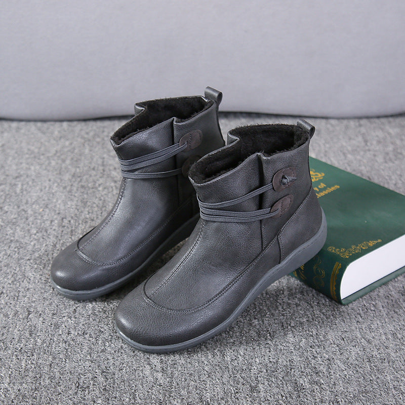 Casual Chic Women&#39;s Ankle Boots with Stylish Lace-Up Design