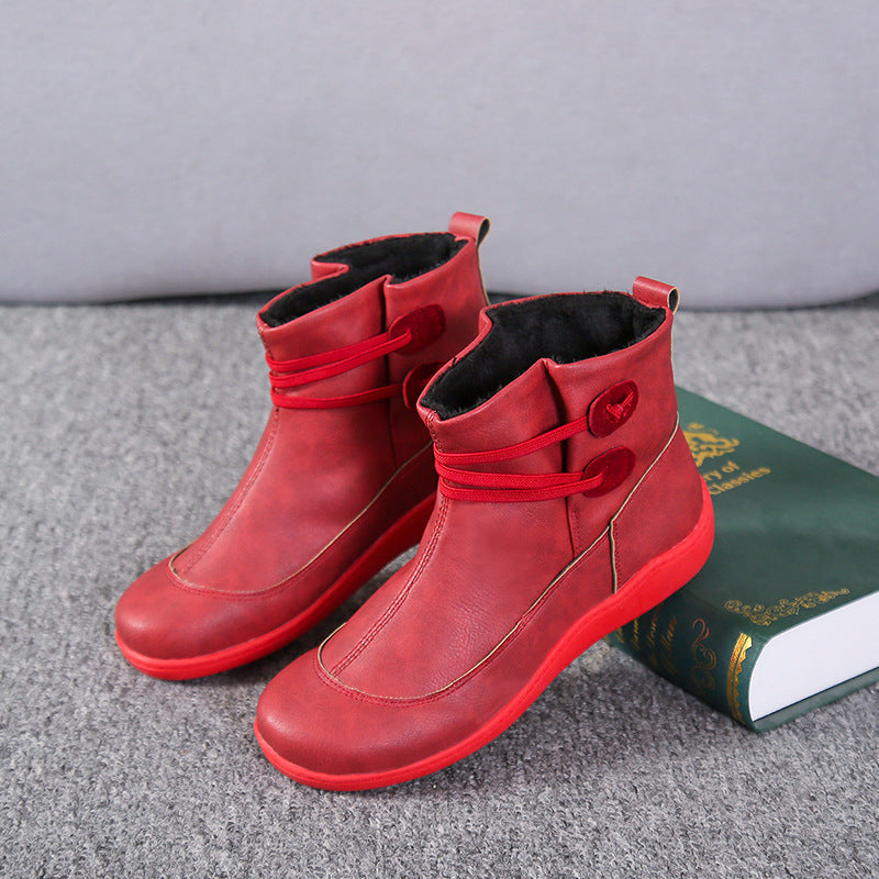 Casual Chic Women&#39;s Ankle Boots with Stylish Lace-Up Design