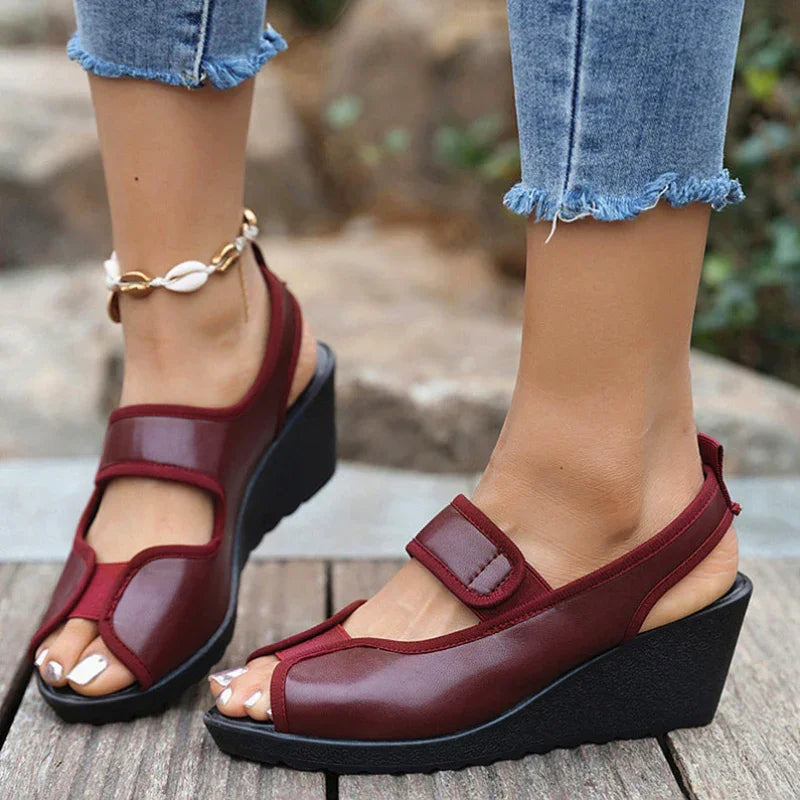 Orthopedic Open-Toe Wedge with Supportive Heel