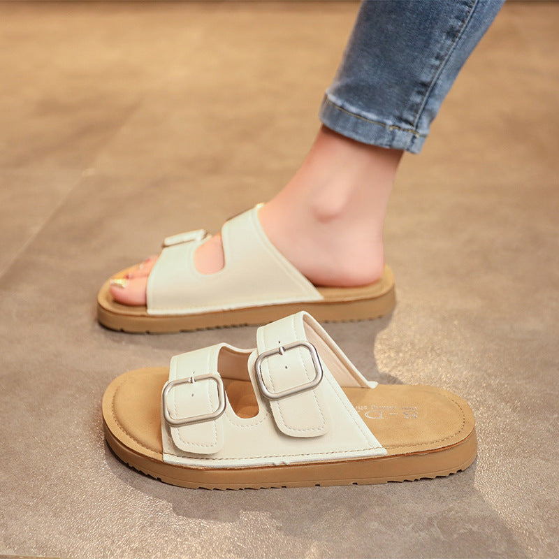Women&#39;s Slippers with Buckle Strap Design for Lasting Comfort