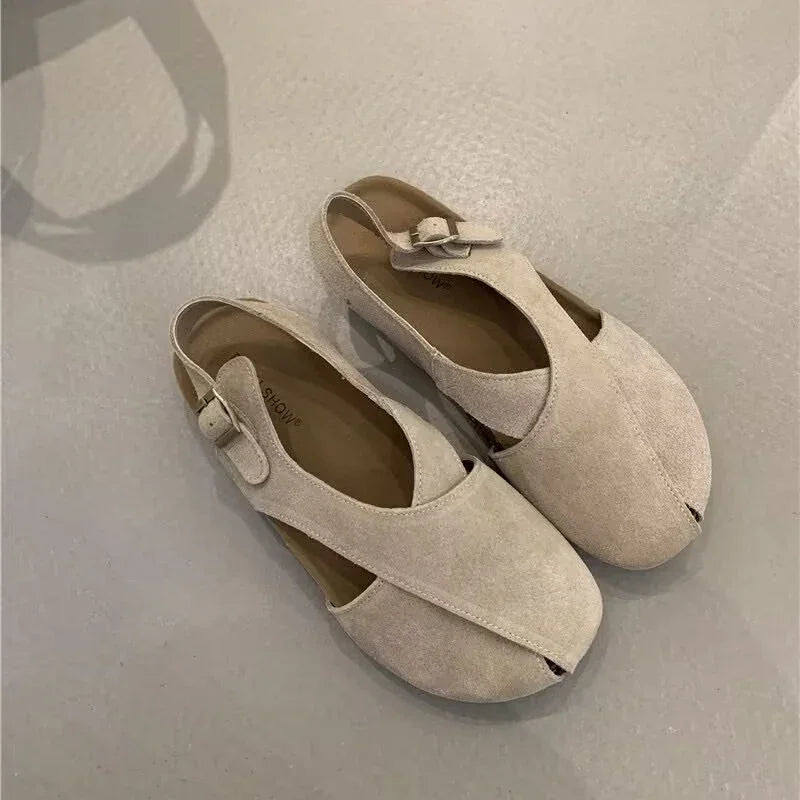 Women's Slip-On Sandals with Cork Footbed