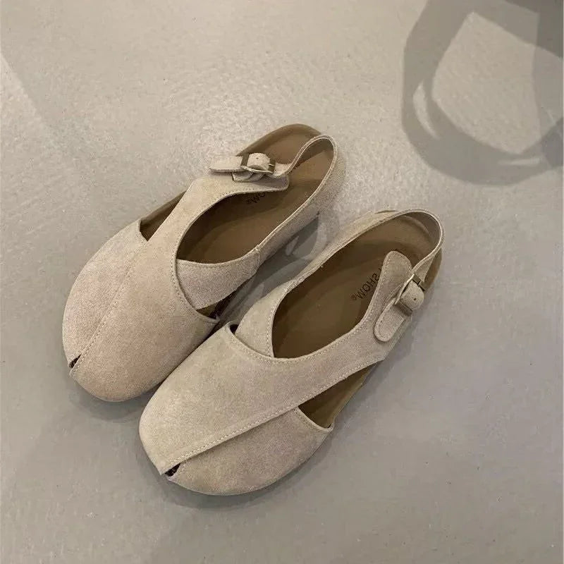 Women's Slip-On Sandals with Cork Footbed