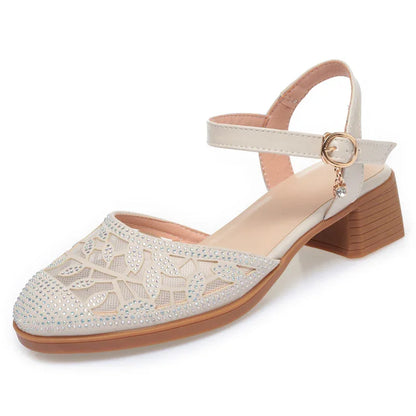 Elegant Low-Heel Cutout Dress Shoes for Women