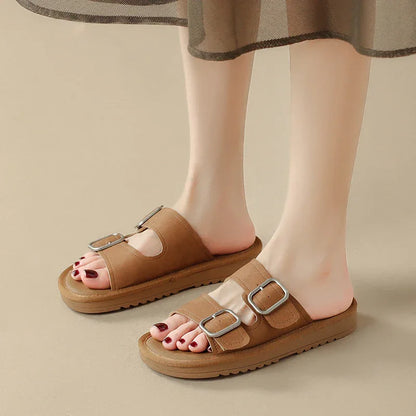 Women's Slippers with Buckle Strap Design for Lasting Comfort