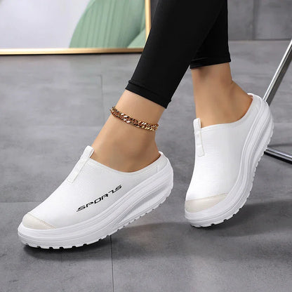 Women's Platform Half Sneakers with Built-In Elevation
