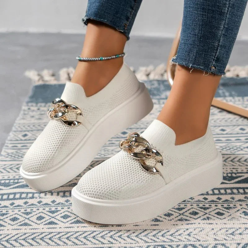 Women's Supportive Chain Detail Mesh Loafers
