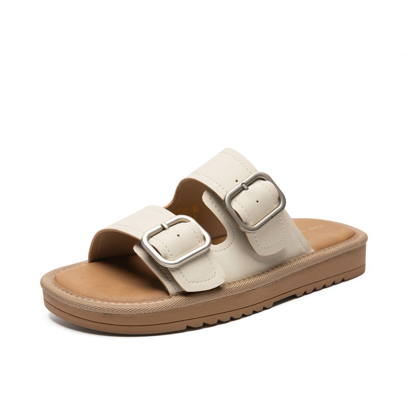 Women&#39;s Slippers with Buckle Strap Design for Lasting Comfort